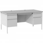 Lorell Grey Double Pedestal Steel/Laminate Desk 60935