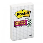 Post-It Notes Super Sticky Grid Notes, 4 x 6, White with Blue Grid, 50/Pad, 6 Pads/Pack MMM660SSGRID