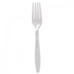Dart Guildware Heavyweight Plastic Cutlery, Forks, Clear, 1000/Carton SCCGDC5FK0090