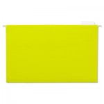 UNV14219 Hanging File Folders, 1/5 Tab, 11 Point Stock, Legal, Yellow, 25/Box UNV14219
