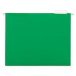 UNV14117 Hanging File Folders, 1/5 Tab, 11 Point Stock, Letter, Green, 25/Box UNV14117