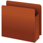 Pendaflex Heavy-Duty End Tab File Pockets, 3.5" Expansion, Letter Size, Red Fiber, 10/Box PFX95343