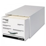 UNV85300 Heavy-Duty Storage Box Drawer, Letter, 14 x 25 1/2 x 11 1/2, White, 6/Carton UNV85300