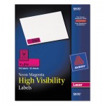 Avery High Visibility Rectangle Laser Labels, 1 x 2 5/8, Neon Magenta, 750/Pack AVE5970