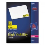 Avery High Visibility Rectangle Laser Labels, 1 x 2 5/8, Neon Yellow, 750/Pack AVE5972