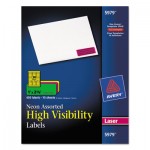Avery High Visibility Rectangle Laser Labels, 1 x 2 5/8, Assorted Neons, 450/Pack AVE5979