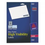 Avery High Visibility Rectangle Laser Labels, 1 x 2 5/8, Pastel Blue, 750/Pack AVE5980