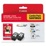 Canon High-Yield Ink/Paper Combo, Black/Tri-Color CNM2973B004
