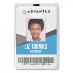 Advantus ID Badge Holder w/Clip, Vertical, 3.8w x 4.25h, Clear, 50/Pack AVT75457