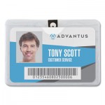 Advantus ID Badge Holder w/Clip, Horizontal, 4.13w x 3.38h, Clear, 50/Pack AVT75456