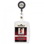 Durable 801219 ID/Security Card Holder Set, Vertical/Horizontal, Reel, Clear, 10/Pack DBL801219