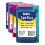 38944 Index Card Case, Holds 100 3 x 5 Cards, Polypropylene, Assorted CLI58335