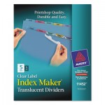 Avery Index Maker Print & Apply Clear Label Plastic Dividers, 5-Tab, Letter AVE11452
