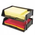 Deflecto Industrial Stacking Tray Set, Two Tier, Plastic, Black DEF582704