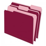 Pendaflex 4210 1/3 BUR Interior File Folders, 1/3-Cut Tabs, Letter Size, Burgundy, 100/Box PFX421013BUR