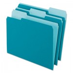 Pendaflex 4210 1/3 TEA Interior File Folders, 1/3-Cut Tabs, Letter Size, Teal, 100/Box PFX421013TEA
