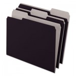 Pendaflex 4210 1/3 BLA Interior File Folders, 1/3-Cut Tabs, Letter Size, Black/Gray, 100/Box PFX421013BLA