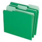 Pendaflex 4210 1/3 BGR Interior File Folders, 1/3-Cut Tabs, Letter Size, Bright Green, 100/Box PFX421013BGR