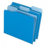 Pendaflex 4210 1/3 BLU Interior File Folders, 1/3-Cut Tabs, Letter Size, Blue, 100/Box PFX421013BLU