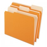 Pendaflex 4210 1/3 ORA Interior File Folders, 1/3-Cut Tabs, Letter Size, Orange, 100/Box PFX421013ORA