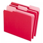 Pendaflex 4210 1/3 RED Interior File Folders, 1/3-Cut Tabs, Letter Size, Red, 100/Box PFX421013RED