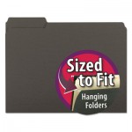 Smead Interior File Folders, 1/3 Cut Top Tab, Letter, Black, 100/Box SMD10243