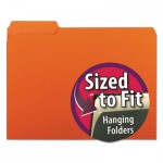 Smead Interior File Folders, 1/3 Cut Top Tab, Letter, Orange, 100/Box SMD10259