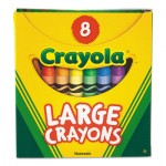 Crayola 520080 Large Crayons, Tuck Box, 8 Colors/Box CYO520080