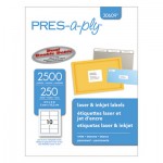PRES-a-ply 67933 Laser Shipping Labels, 2 x 4, White, 2500/Box AVE30609