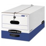 Bankers Box LIBERTY Heavy-Duty Strength Storage Box, Legal, 15 x 24 x 10, White/Blue, 12/CT FEL00012