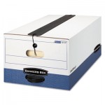 Bankers Box LIBERTY Plus Storage Box, Legal, String/Button, White/Blue, 12/Carton FEL12112
