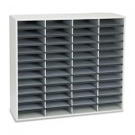 Fellowes Literature Organizer, 48 Letter Sections, 38 1/4 x 11 7/8 x 34 11/16, Dove Gray FEL25081