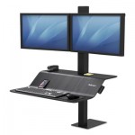 Fellowes Lotus VE Sit-Stand Workstation - Dual, 29" x 28.5" x 42.5", Black FEL8082001