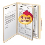 Smead Manila Classification Folders with 2/5 Right Tab, Letter, Four-Section, 10/Box SMD13700