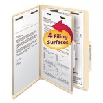 Smead Manila Classification Folders with 2/5 Right Tab, Legal, Four-Section, 10/Box SMD18700