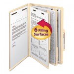 Smead Manila Classification Folders with 2/5 Right Tab, Legal, Six-Section, 10/Box SMD19000