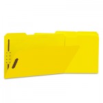 UNV13528 Manila Folders, 2 Fasteners, 1/3 Tab, Legal, Yellow, 50/BX UNV13528