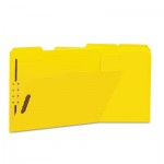 UNV13524 Manila Folders, 2 Fasteners, 1/3 Tab, Letter, Yellow, 50/BX UNV13524