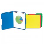 UNV13521 Manila Folders, 2 Fasteners, 1/3 Tab, Letter, Blue, 50/BX UNV13521