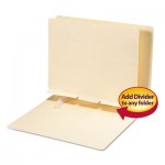 Smead Manila Self-Adhesive Folder Dividers w/Prepunched Slits, 2-Sect, Letter, 100/Box SMD68021