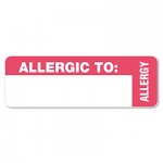 Tabbies Medical Labels for Allergy Warnings, 1 x 3, White, 500/Roll TAB40562