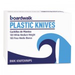 FLPSKNWBX Mediumweight Polystyrene Cutlery, Knife, White, 100/Box BWKKNIFEMWPSBX