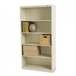 Tennsco Metal Bookcase, Five-Shelf, 34-1/2w x 13-1/2d x 66h, Putty TNNB66PY