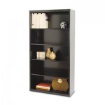 Tennsco Metal Bookcase, Five-Shelf, 34-1/2w x 13-1/2d x 66h, Black TNNB66BK