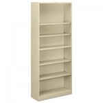 HON Metal Bookcase, Six-Shelf, 34-1/2w x 12-5/8d x 81-1/8h, Putty HONS82ABCL