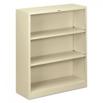 HON Metal Bookcase, Three-Shelf, 34-1/2w x 12-5/8d x 41h, Putty HONS42ABCL