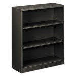 HON Metal Bookcase, Three-Shelf, 34-1/2w x 12-5/8d x 41h, Charcoal HONS42ABCS