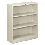 HON Metal Bookcase, Three-Shelf, 34-1/2w x 12-5/8d x 41h, Light Gray HONS42ABCQ