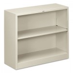 HON Metal Bookcase, Two-Shelf, 34-1/2w x 12-5/8d x 29h, Light Gray HONS30ABCQ