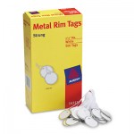 Avery Metal Rim Tags, Metal/Paper, 1 1/4 dia, White, 500/Box AVE14313